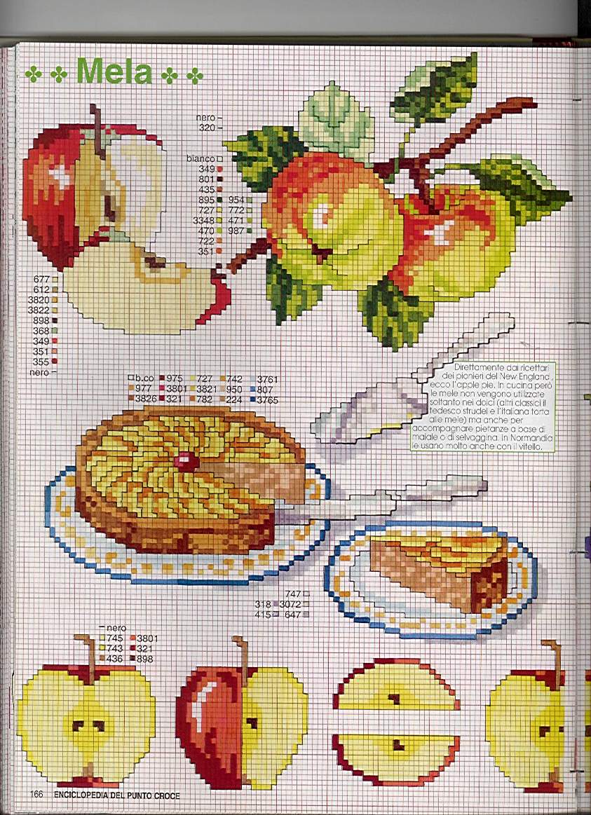 Schema punto croce Crostata di mele