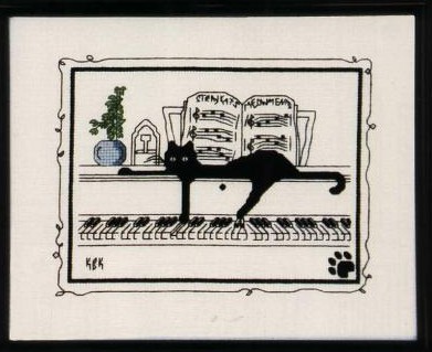 Schema Punto Croce Gatto Nero Piano