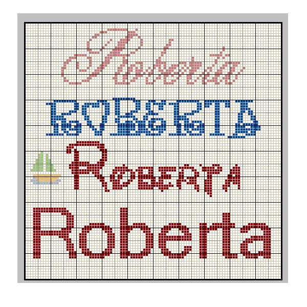 Schema punto croce Roberta 1