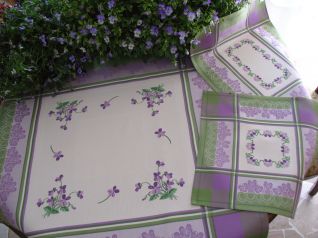 Tovagliette+Tovaglia con Viole e violette