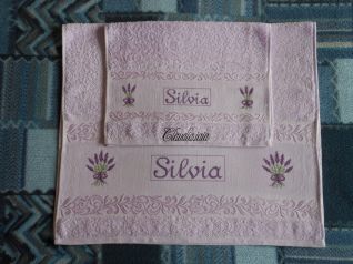 Coppia asciugamani lilla - Silvia