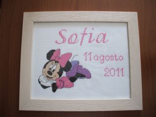 quadretto nascita con Minnie