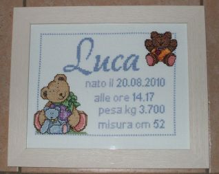 quadretto nascita Luca