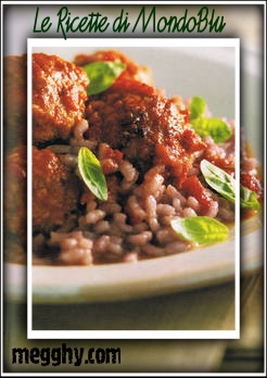 Risotto con polpette di maiale