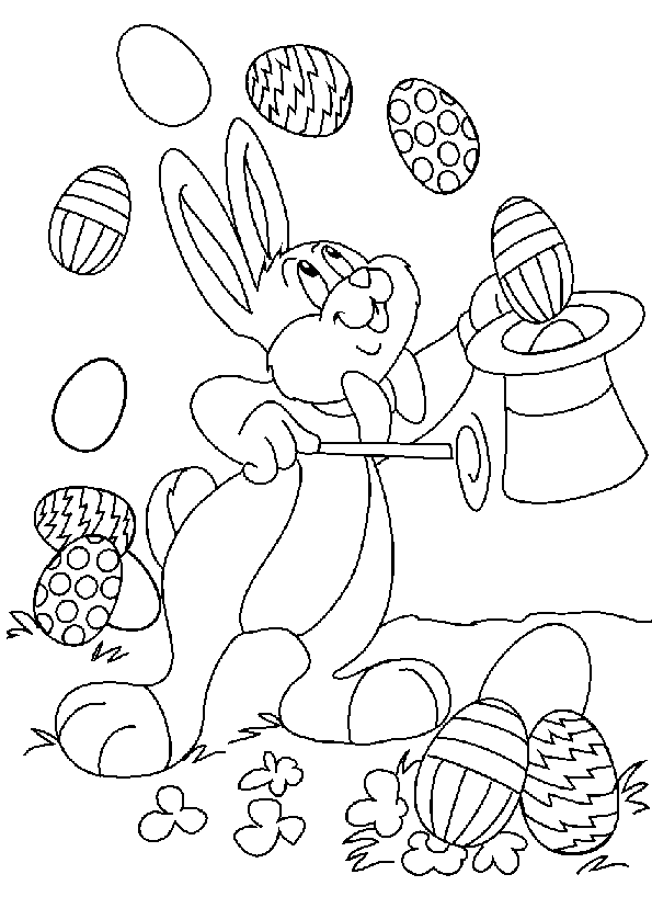 Disegno 11 Conigli pasqua