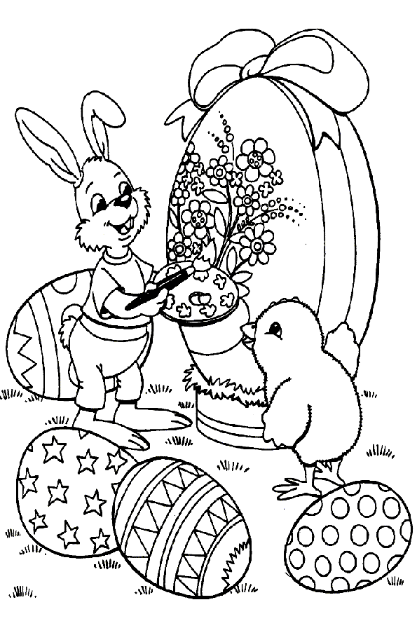 Disegno 31 Conigli pasqua