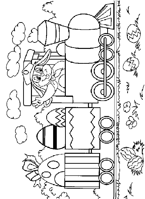 Disegno 8 Conigli pasqua