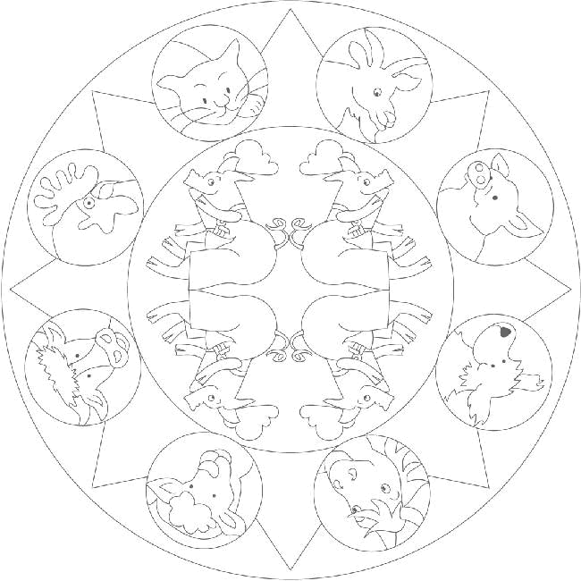 Disegno 10 Mandala animali