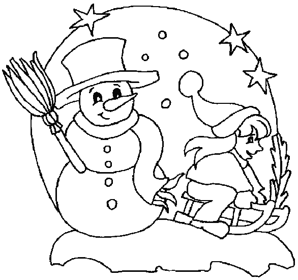 Disegno 14 Natale pupazzi neve