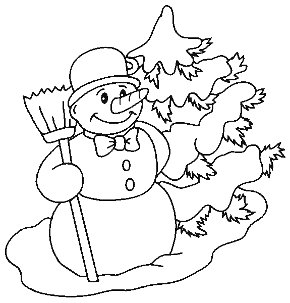 Disegno 18 Natale pupazzi neve