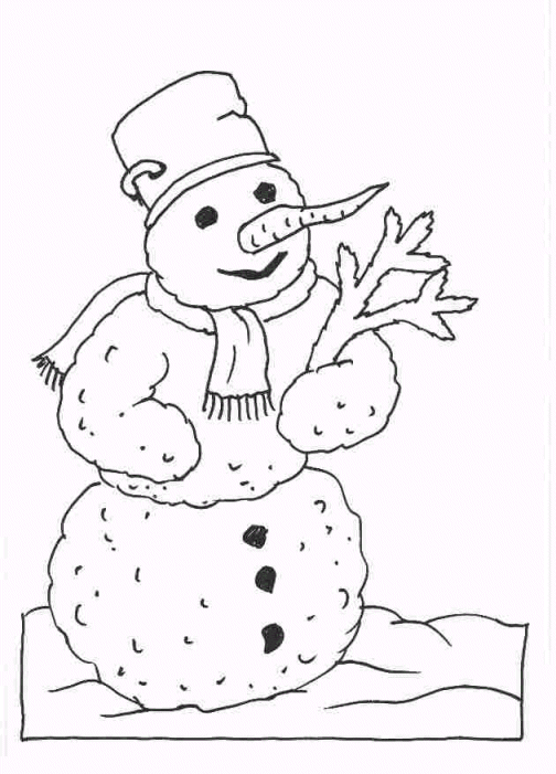 Disegno 21 Natale pupazzi neve