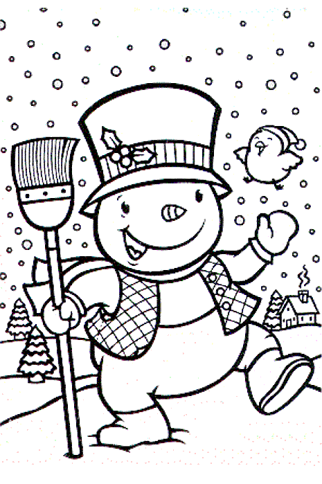 Disegno 25 Natale pupazzi neve