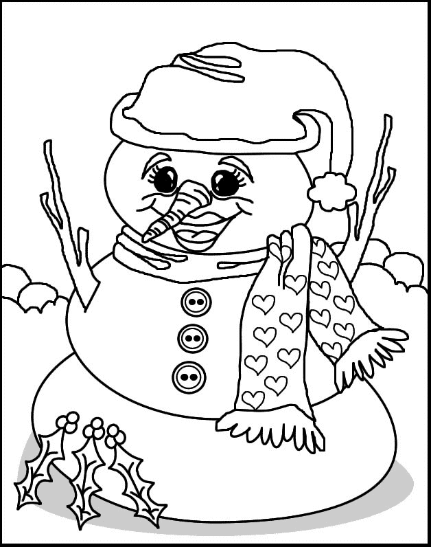 Disegno 26 Natale pupazzi neve