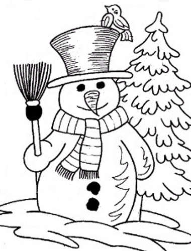 Disegno 30 Natale pupazzi neve