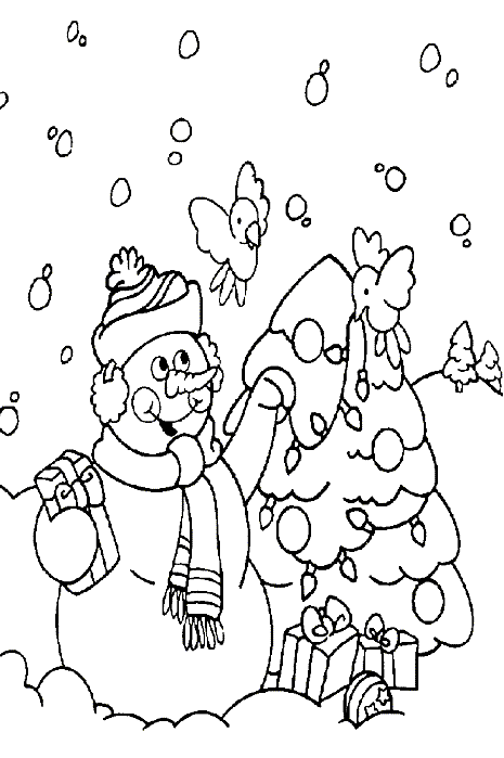 Disegno 33 Natale pupazzi neve