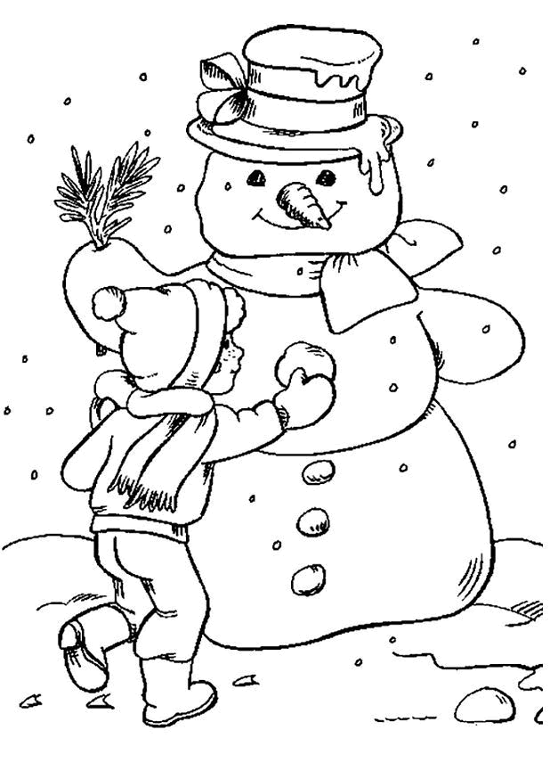 Disegno 38 Natale pupazzi neve