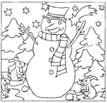 Disegno 42 Natale pupazzi neve