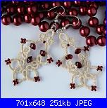 Gioielli A Chiacchierino..... dalla rete-earrings-ecru-red-beads-jpg