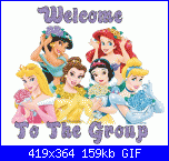 ciao,eccomi sono nuova e mi presento-disney-princesses-welcome-group-gif