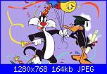 Sylvester e Daffy Duck con il cappello da laureato-immagine-prova-jpg