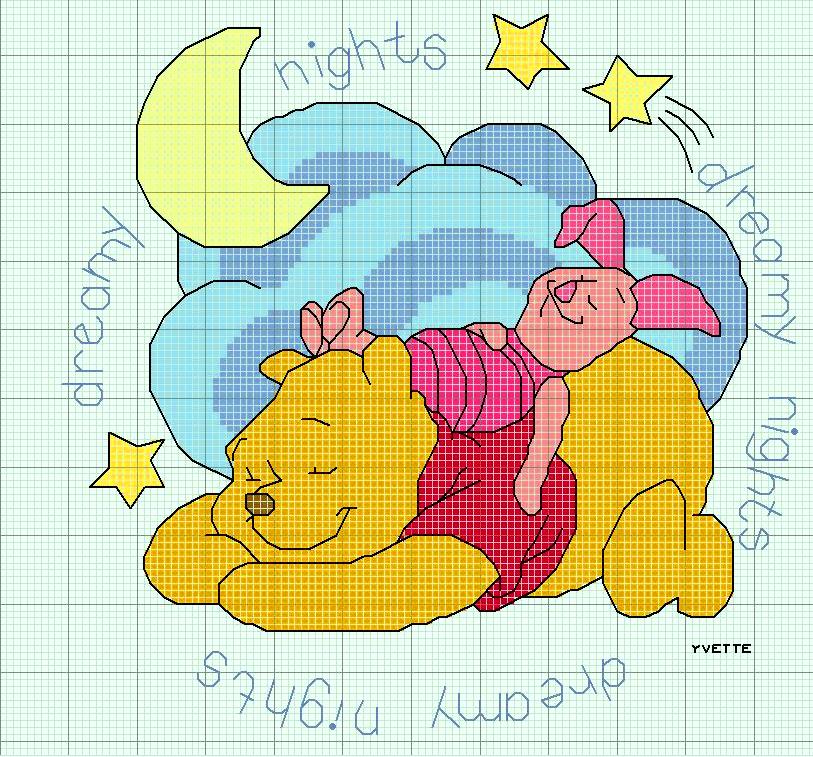 Disegni punto croce winnie e pimpi