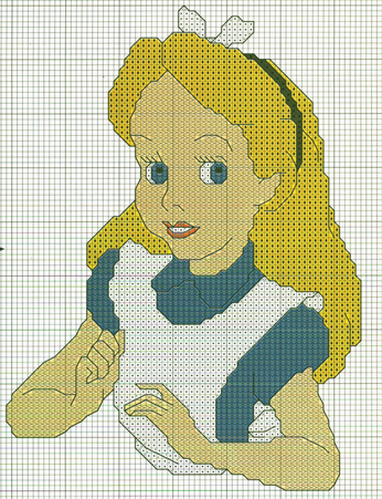 schema punto croce walt disney alice