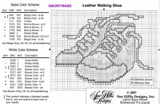 Schema punto croce Scarpe 02