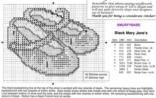 Schema punto croce Scarpe 04