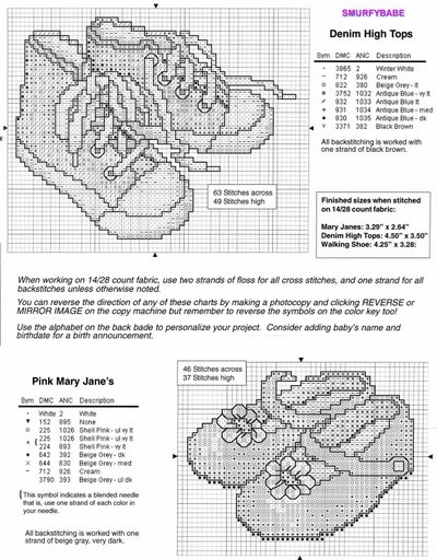 Schema punto croce Scarpe 05