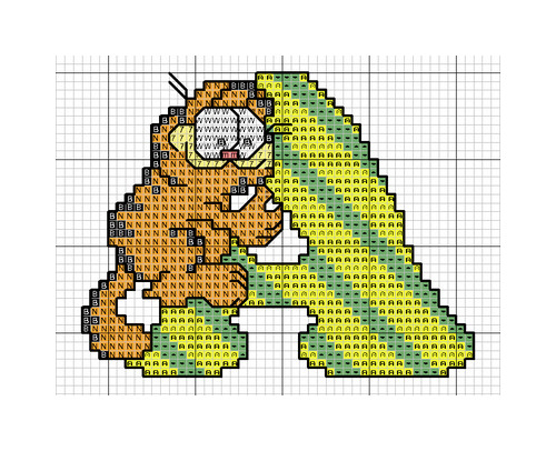 Schema punto croce Alfabeto garfield a