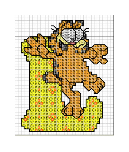 Schema punto croce Alfabeto garfield l