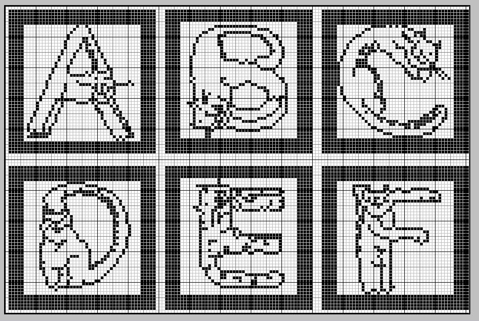 Schema punto croce Alfabeto gatto 1