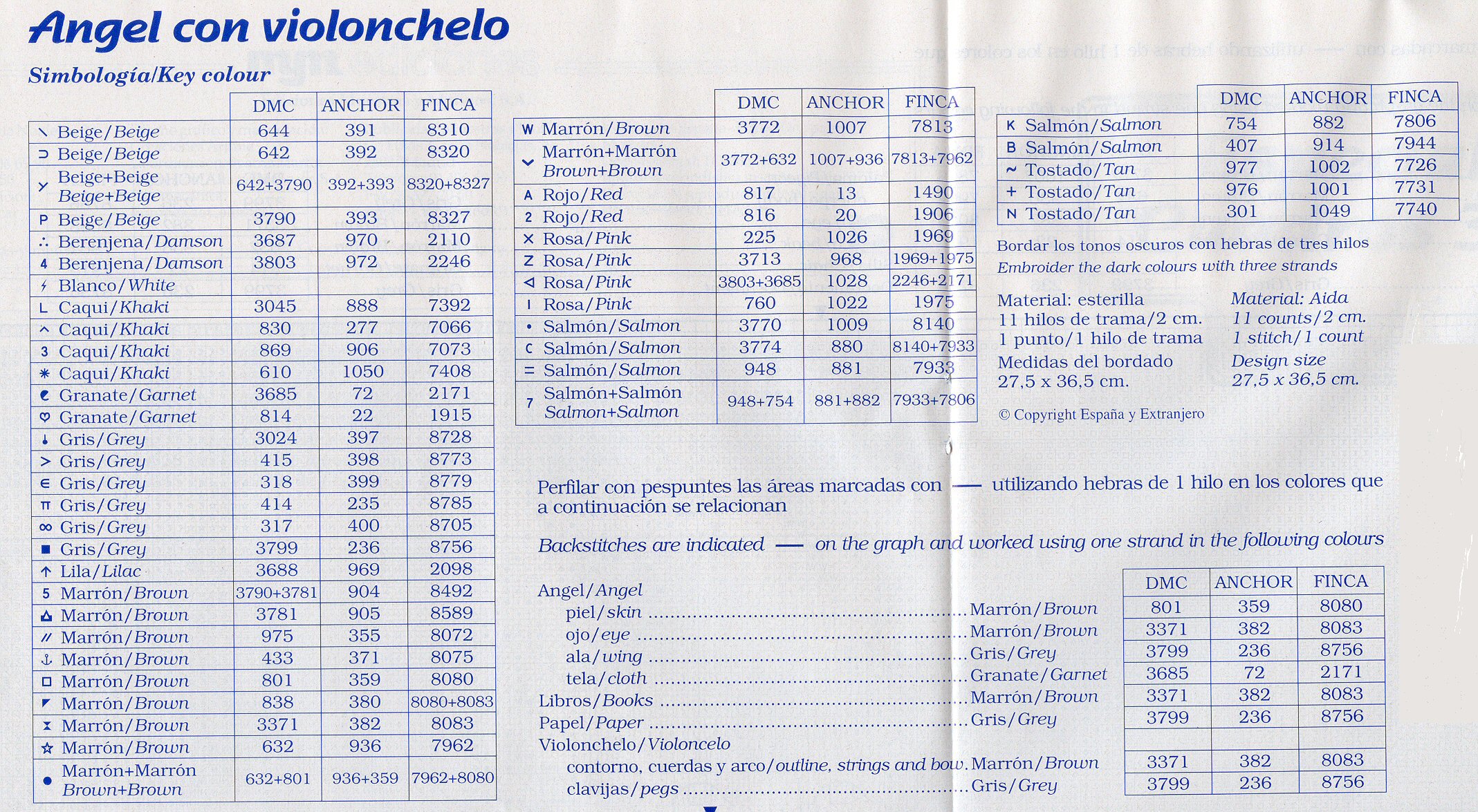 Schema punto croce Angelo Violino 6