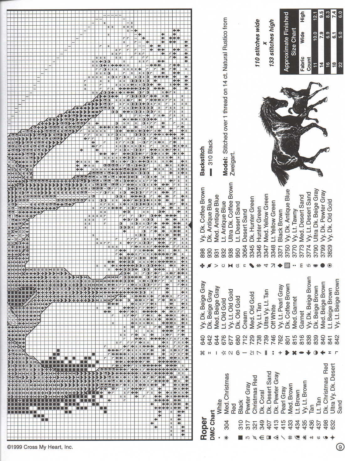 Schema punto croce Cavalli 11