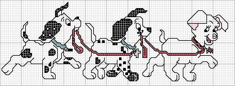 Schema punto croce Dalmata4