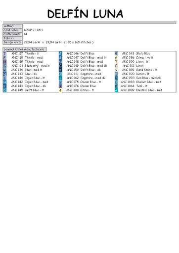 Schema punto croce Delfino 11h