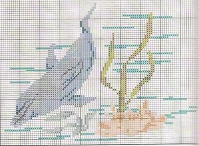 Schema punto croce Delfino 8