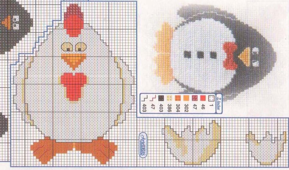 Schema punto croce Pinguini 10