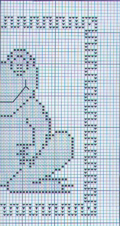 Schema punto croce Rana 02