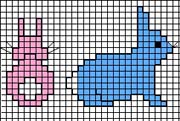 Schema punto croce Coniglietti Rosablu