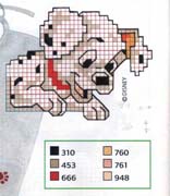 Schema punto croce Dalmata Piccolo