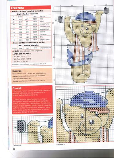 Schema punto croce Orsetto-ginnastica