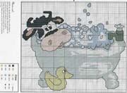 Schema punto croce Mucca-fa-il-bagno