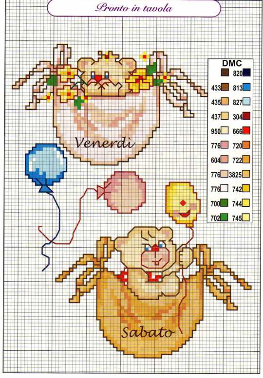 Schema punto croce Venerdi-sabato