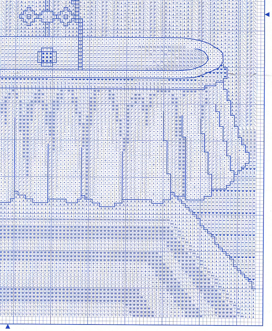 Schema punto croce Bagno Rosa 06