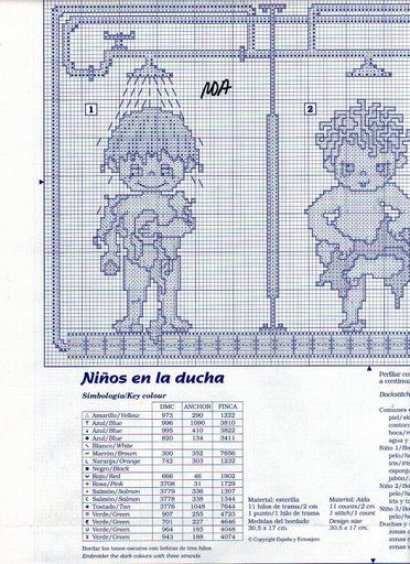 Schema punto croce Bimbi Fanno Doccia 02