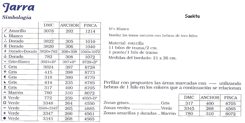 Schema punto croce Jarra 07