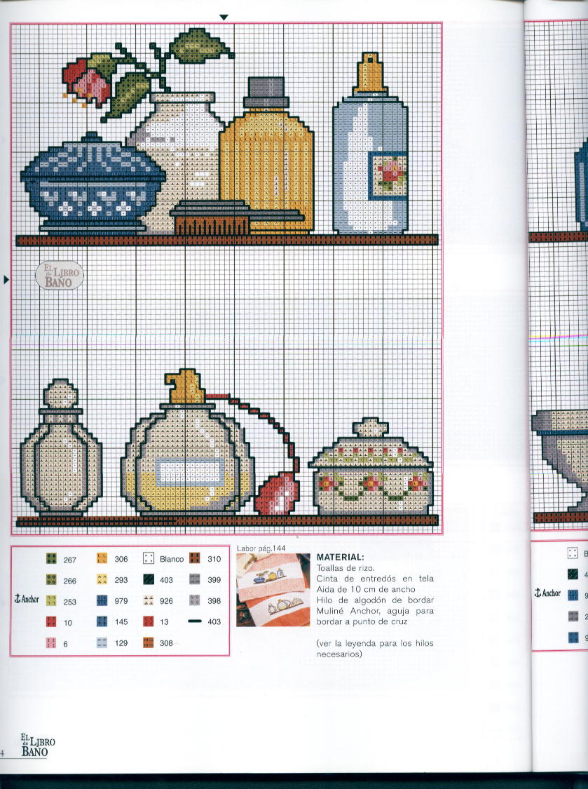 Schema punto croce Libro Del Bagno 131