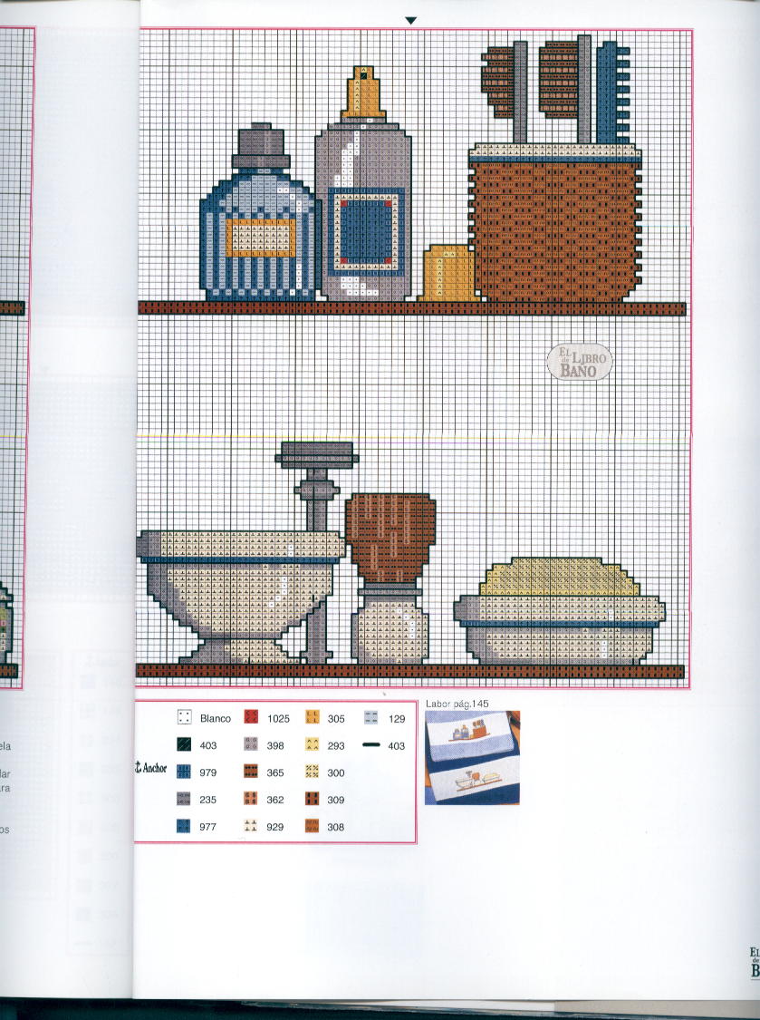 Schema punto croce Libro Del Bagno 132