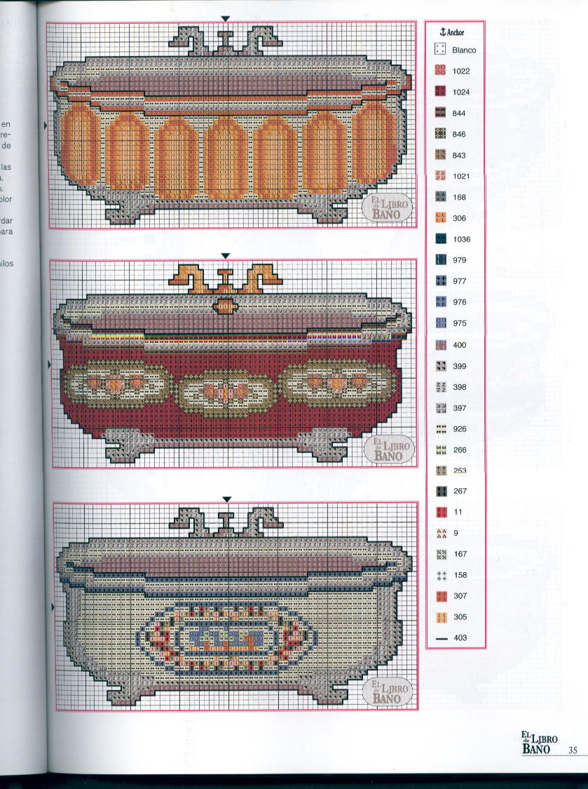 Schema punto croce Libro Del Bagno 23